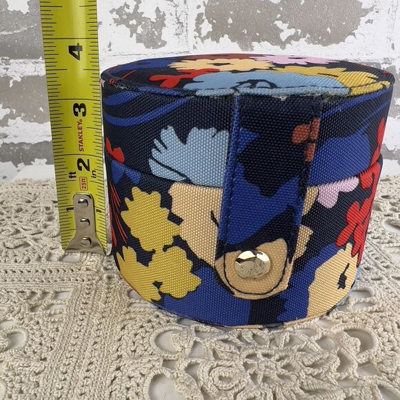 Kate Spade Traveling Organizer in Swing Flora Jewelry Box Blue Red Yellow Canvas - Picture 9 of 9